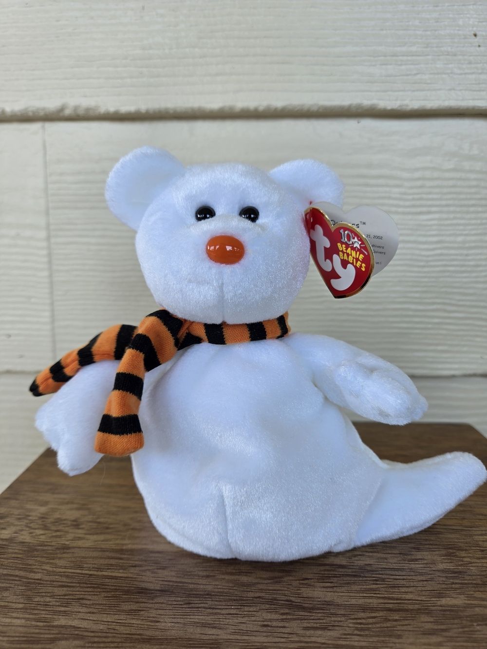 Ty Halloween Beanie Baby Ghost Named “QUIVERS”, Ghost w/ Scarf. NWT 3/$15
